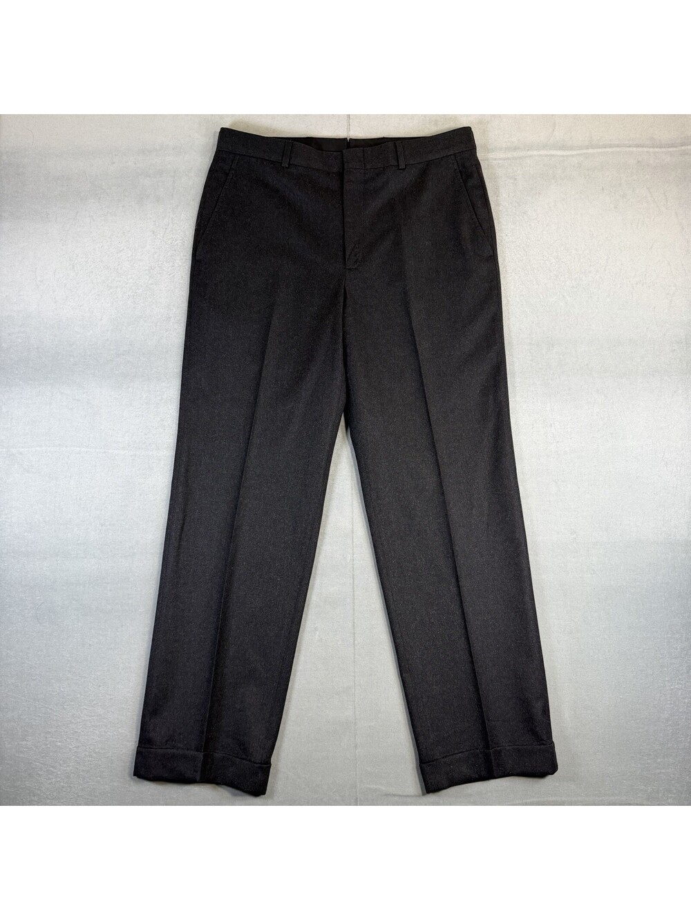 Vintage Brooks Brothers Wool Dress Pants Mens 34x30 Gray Flat Front Made In USA